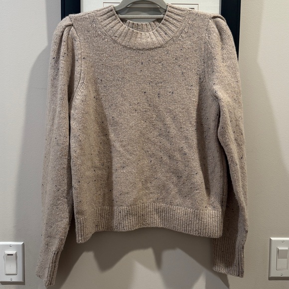 Faherty Boone Wool Women's Cream Sweater M - Picture 5 of 9
